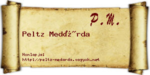 Peltz Medárda névjegykártya